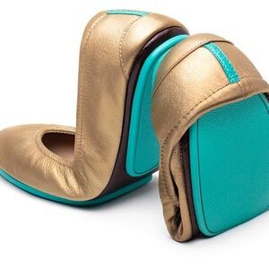 Tieks Size 7  Gold Flats